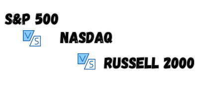 Comparaison des indices S&P 500, NASDAQ et Russell 2000