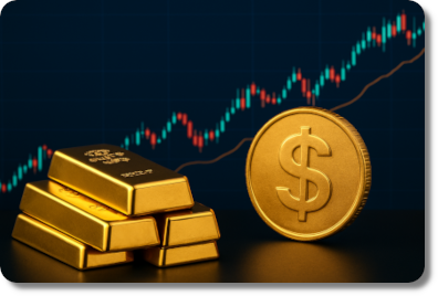 portefeuille composé d'or et d'actions