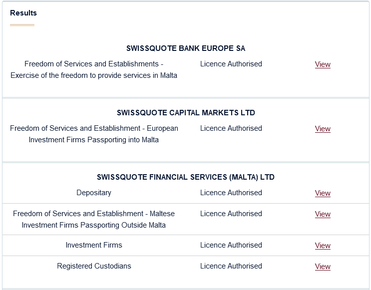 Licence d'un broker MFSA
