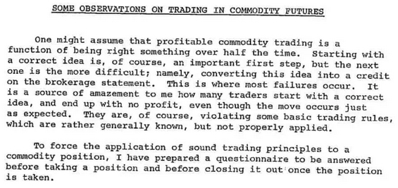 Introduction du mémo de Commodities Corp de 1977 sur le trading des contrats à terme