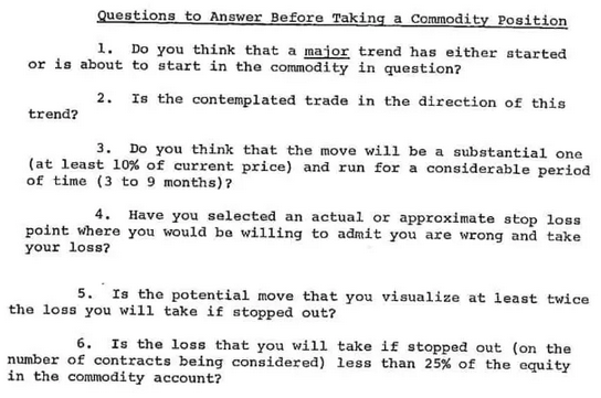 Questions à se poser avant de prendre une position selon Commodities Corp