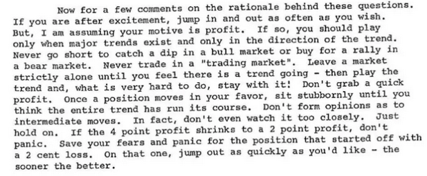 Commentaires du mémo de Commodities Corp sur la logique des questions de trading